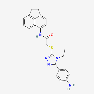 molecular formula C24H23N5OS B3592061 2-{[5-(4-aminophenyl)-4-ethyl-4H-1,2,4-triazol-3-yl]thio}-N-(1,2-dihydro-5-acenaphthylenyl)acetamide 