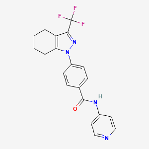 molecular formula C20H17F3N4O B3592081 N-(4-pyridyl){4-[3-(trifluoromethyl)(1H-4,5,6,7-tetrahydroindazolyl)]phenyl}ca rboxamide 