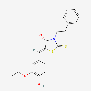 (5Z)-5-(3-ethoxy-4-hydroxybenzylidene)-3-(2-phenylethyl)-2-thioxo-1,3-thiazolidin-4-one