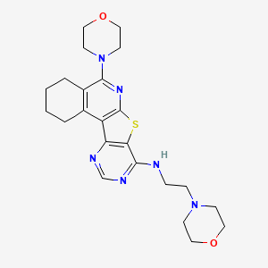 8-morpholin-4-yl-N-(2-morpholin-4-ylethyl)-11-thia-9,14,16-triazatetracyclo[8.7.0.02,7.012,17]heptadeca-1,7,9,12,14,16-hexaen-13-amine