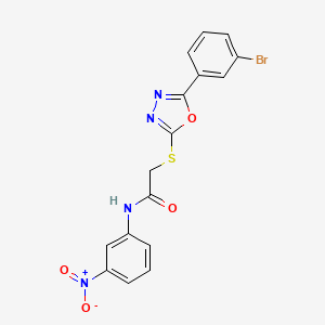 molecular formula C16H11BrN4O4S B3592149 2-{[5-(3-bromophenyl)-1,3,4-oxadiazol-2-yl]sulfanyl}-N-(3-nitrophenyl)acetamide 