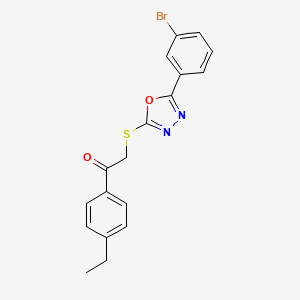 2-{[5-(3-BROMOPHENYL)-1,3,4-OXADIAZOL-2-YL]SULFANYL}-1-(4-ETHYLPHENYL)ETHAN-1-ONE