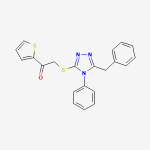 molecular formula C21H17N3OS2 B3592254 2-[(5-BENZYL-4-PHENYL-4H-1,2,4-TRIAZOL-3-YL)SULFANYL]-1-(THIOPHEN-2-YL)ETHAN-1-ONE 