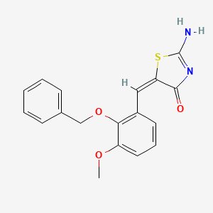 (5E)-2-amino-5-[(3-methoxy-2-phenylmethoxyphenyl)methylidene]-1,3-thiazol-4-one