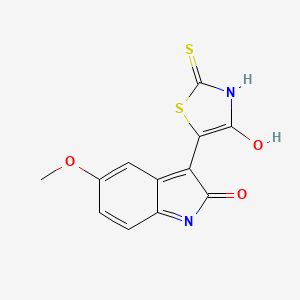 molecular formula C12H8N2O3S2 B3592285 5-(5-METHOXY-2-OXO-1,2-DIHYDRO-3H-INDOL-3-YLIDEN)-2-THIOXO-1,3-THIAZOLAN-4-ONE 