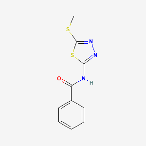 molecular formula C10H9N3OS2 B3592317 N-(5-methylsulfanyl-1,3,4-thiadiazol-2-yl)benzamide 