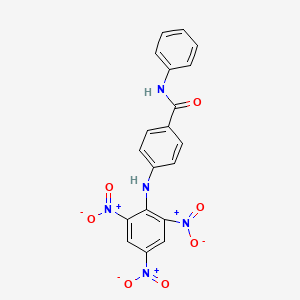 molecular formula C19H13N5O7 B3592332 N-phenyl-4-(2,4,6-trinitroanilino)benzamide 