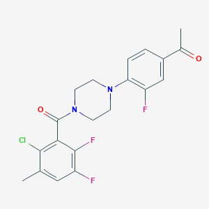 1-{4-[4-(2-CHLORO-5,6-DIFLUORO-3-METHYLBENZOYL)PIPERAZIN-1-YL]-3-FLUOROPHENYL}ETHAN-1-ONE