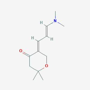 molecular formula C12H19NO2 B3592362 (5E)-5-[(E)-3-(dimethylamino)prop-2-enylidene]-2,2-dimethyloxan-4-one 