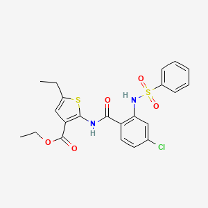 ETHYL 2-(2-BENZENESULFONAMIDO-4-CHLOROBENZAMIDO)-5-ETHYLTHIOPHENE-3-CARBOXYLATE