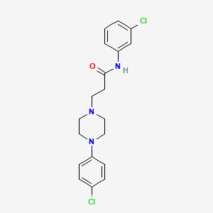 molecular formula C19H21Cl2N3O B3592372 N-(3-chlorophenyl)-3-[4-(4-chlorophenyl)piperazin-1-yl]propanamide 