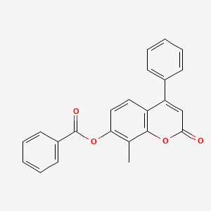 molecular formula C23H16O4 B3592411 8-methyl-2-oxo-4-phenyl-2H-chromen-7-yl benzoate 