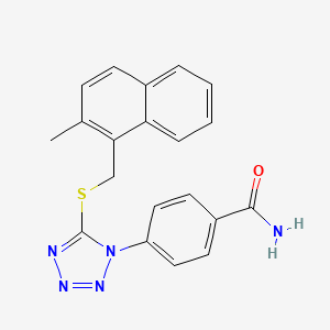 4-[5-[(2-Methylnaphthalen-1-yl)methylsulfanyl]tetrazol-1-yl]benzamide