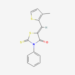 5-[(3-methyl-2-thienyl)methylene]-3-phenyl-2-thioxo-1,3-thiazolidin-4-one