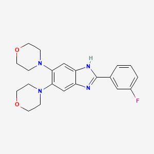 molecular formula C21H23FN4O2 B3592423 4-[2-(3-fluorophenyl)-6-morpholin-4-yl-1H-benzimidazol-5-yl]morpholine 