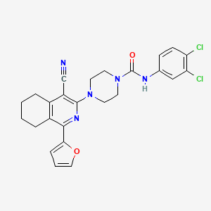 4-[4-cyano-1-(furan-2-yl)-5,6,7,8-tetrahydroisoquinolin-3-yl]-N-(3,4-dichlorophenyl)piperazine-1-carboxamide