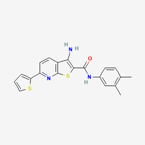 molecular formula C20H17N3OS2 B3592463 3-amino-N-(3,4-dimethylphenyl)-6-(2-thienyl)thieno[2,3-b]pyridine-2-carboxamide 