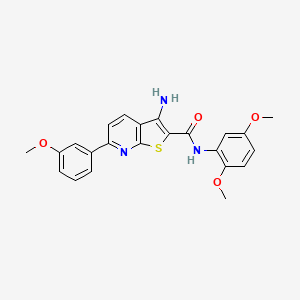 molecular formula C23H21N3O4S B3592478 3-amino-N-(2,5-dimethoxyphenyl)-6-(3-methoxyphenyl)thieno[2,3-b]pyridine-2-carboxamide 