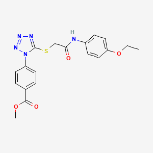 molecular formula C19H19N5O4S B3592485 METHYL 4-[5-({[(4-ETHOXYPHENYL)CARBAMOYL]METHYL}SULFANYL)-1H-1,2,3,4-TETRAZOL-1-YL]BENZOATE 