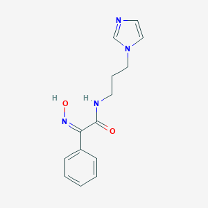 molecular formula C14H16N4O2 B359249 (2Z)-2-(hydroxyimino)-N-[3-(1H-imidazol-1-yl)propyl]-2-phenylethanamide CAS No. 700350-46-5