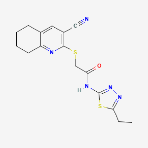 2-[(3-cyano-5,6,7,8-tetrahydro-2-quinolinyl)thio]-N-(5-ethyl-1,3,4-thiadiazol-2-yl)acetamide