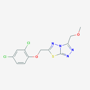 molecular formula C12H10Cl2N4O2S B359251 6-[(2,4-Dichlorophenoxy)methyl]-3-(methoxymethyl)[1,2,4]triazolo[3,4-b][1,3,4]thiadiazole CAS No. 903853-79-2