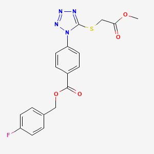 (4-FLUOROPHENYL)METHYL 4-{5-[(2-METHOXY-2-OXOETHYL)SULFANYL]-1H-1,2,3,4-TETRAZOL-1-YL}BENZOATE