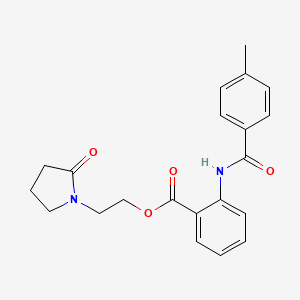 molecular formula C21H22N2O4 B3592523 2-(2-oxo-1-pyrrolidinyl)ethyl 2-[(4-methylbenzoyl)amino]benzoate 