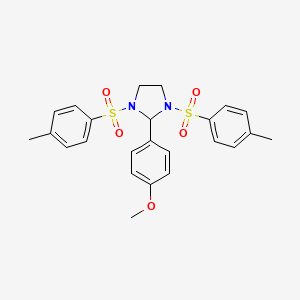 molecular formula C24H26N2O5S2 B3592535 2-(4-methoxyphenyl)-1,3-bis[(4-methylphenyl)sulfonyl]imidazolidine 