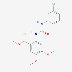 molecular formula C17H17ClN2O5 B3592553 Methyl 2-{[(3-chloroanilino)carbonyl]amino}-4,5-dimethoxybenzoate 