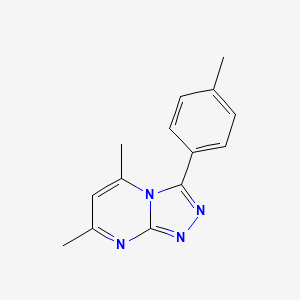 molecular formula C14H14N4 B3592582 5,7-dimethyl-3-(4-methylphenyl)[1,2,4]triazolo[4,3-a]pyrimidine 