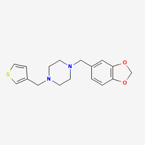 molecular formula C17H20N2O2S B3592590 1-(1,3-benzodioxol-5-ylmethyl)-4-(3-thienylmethyl)piperazine 