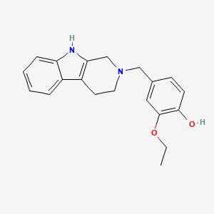 molecular formula C20H22N2O2 B3592604 2-ethoxy-4-(1,3,4,9-tetrahydro-2H-beta-carbolin-2-ylmethyl)phenol 