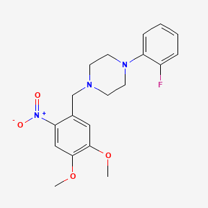 molecular formula C19H22FN3O4 B3592609 1-(4,5-dimethoxy-2-nitrobenzyl)-4-(2-fluorophenyl)piperazine 