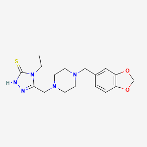 molecular formula C17H23N5O2S B3592635 3-[[4-(1,3-benzodioxol-5-ylmethyl)piperazin-1-yl]methyl]-4-ethyl-1H-1,2,4-triazole-5-thione 