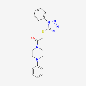 molecular formula C19H20N6OS B3592644 1-phenyl-4-{[(1-phenyl-1H-tetrazol-5-yl)thio]acetyl}piperazine 