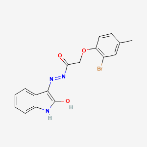 molecular formula C17H14BrN3O3 B3592666 2-(2-BROMO-4-METHYLPHENOXY)-N'-[(3Z)-2-OXO-2,3-DIHYDRO-1H-INDOL-3-YLIDENE]ACETOHYDRAZIDE 