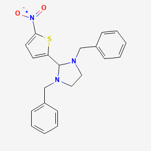 molecular formula C21H21N3O2S B3592693 1,3-dibenzyl-2-(5-nitro-2-thienyl)imidazolidine 