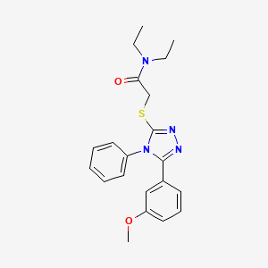 molecular formula C21H24N4O2S B3592742 N,N-diethyl-2-[[5-(3-methoxyphenyl)-4-phenyl-1,2,4-triazol-3-yl]sulfanyl]acetamide 