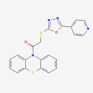 10-({[5-(4-pyridinyl)-1,3,4-oxadiazol-2-yl]thio}acetyl)-10H-phenothiazine