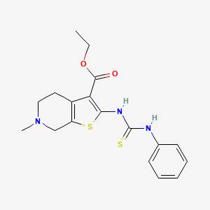 molecular formula C18H21N3O2S2 B3592769 ethyl 6-methyl-2-(phenylcarbamothioylamino)-5,7-dihydro-4H-thieno[2,3-c]pyridine-3-carboxylate CAS No. 5684-00-4