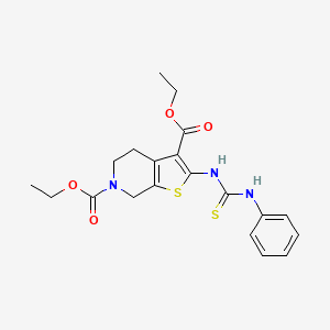 3,6-DIETHYL 2-[(PHENYLCARBAMOTHIOYL)AMINO]-4H,5H,6H,7H-THIENO[2,3-C]PYRIDINE-3,6-DICARBOXYLATE