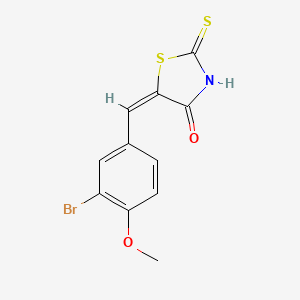 molecular formula C11H8BrNO2S2 B3592815 (5E)-5-[(3-bromo-4-methoxyphenyl)methylidene]-2-sulfanylidene-1,3-thiazolidin-4-one 