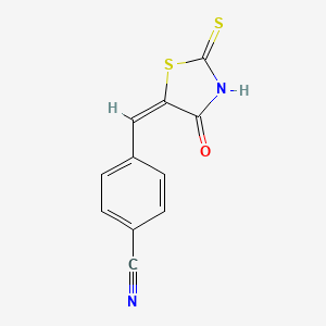 molecular formula C11H6N2OS2 B3592828 4-{[(5E)-4-OXO-2-SULFANYLIDENE-1,3-THIAZOLIDIN-5-YLIDENE]METHYL}BENZONITRILE 