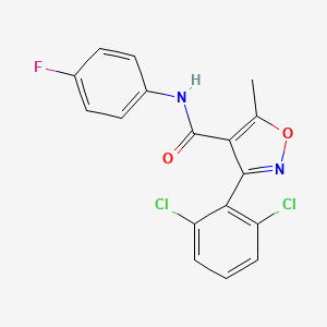 3-(2,6-dichlorophenyl)-N-(4-fluorophenyl)-5-methyl-1,2-oxazole-4-carboxamide