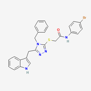 2-{[4-benzyl-5-(1H-indol-3-ylmethyl)-4H-1,2,4-triazol-3-yl]thio}-N-(4-bromophenyl)acetamide