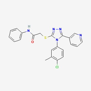 molecular formula C22H18ClN5OS B3592894 2-{[4-(4-chloro-3-methylphenyl)-5-(3-pyridinyl)-4H-1,2,4-triazol-3-yl]thio}-N-phenylacetamide 