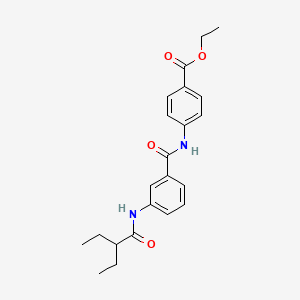 molecular formula C22H26N2O4 B3592907 ETHYL 4-[3-(2-ETHYLBUTANAMIDO)BENZAMIDO]BENZOATE 