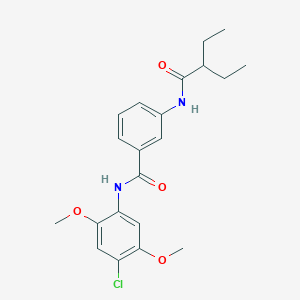 N-(4-CHLORO-2,5-DIMETHOXYPHENYL)-3-(2-ETHYLBUTANAMIDO)BENZAMIDE