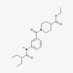 molecular formula C21H30N2O4 B3592933 ethyl 1-{3-[(2-ethylbutanoyl)amino]benzoyl}-4-piperidinecarboxylate 